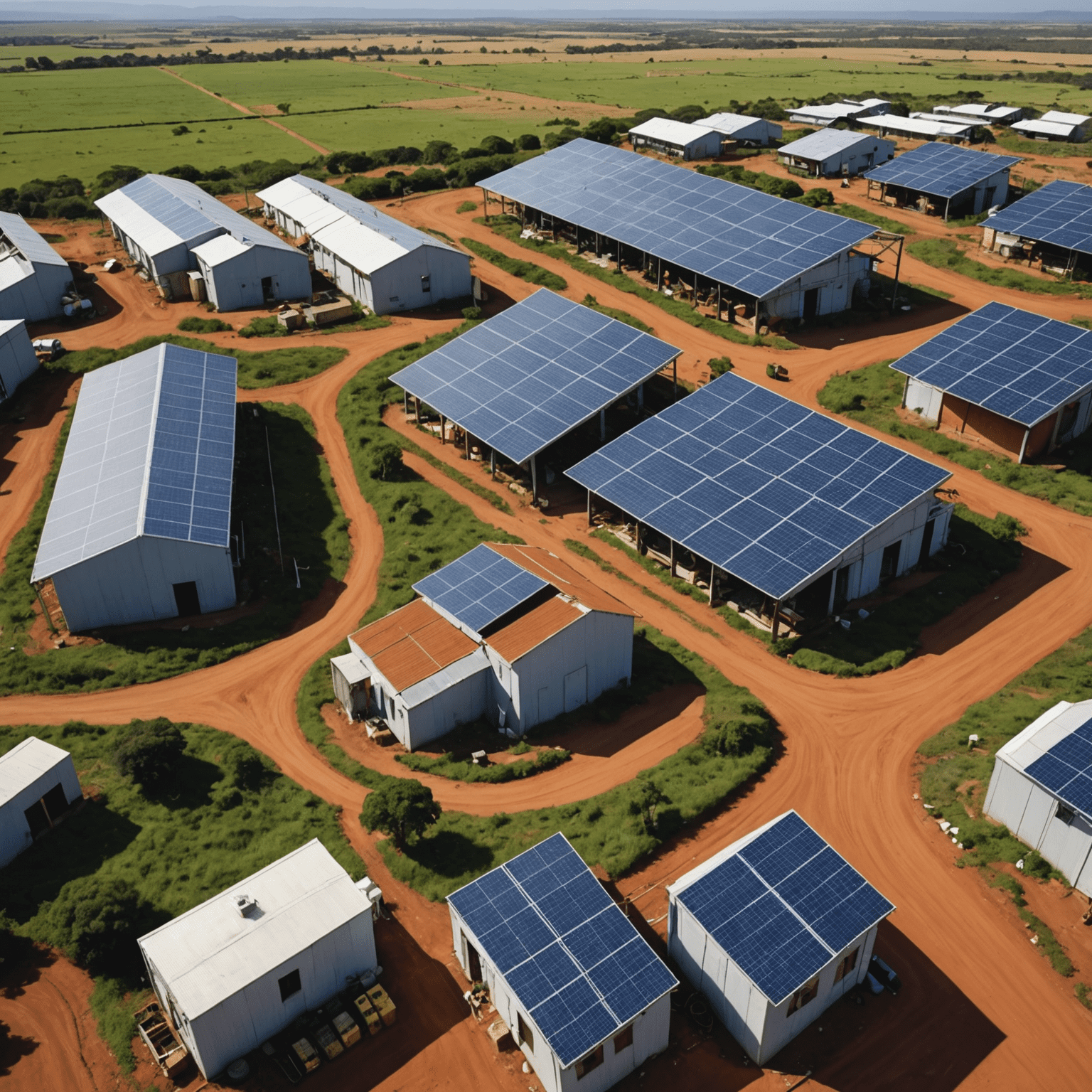 A photo showing a South African company implementing sustainable practices such as using renewable energy, reducing waste, and supporting local communities