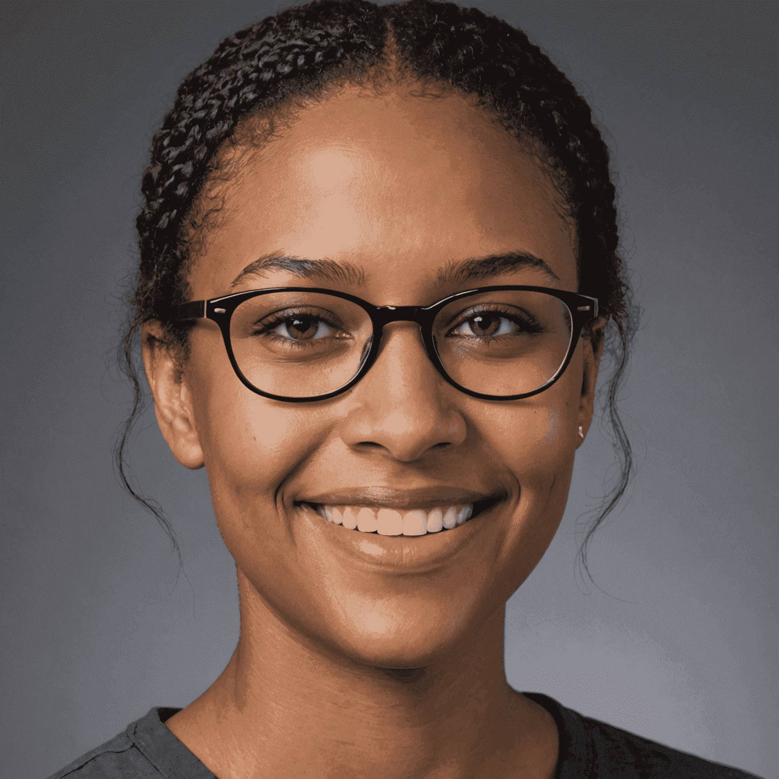 Headshot of Sarah Johnson, a young woman with glasses and a friendly smile